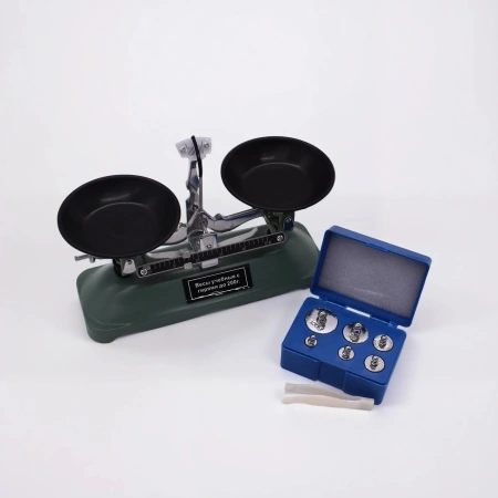 Весы учебные с гирями до 200 гр.